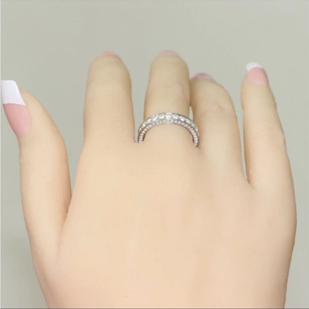 New 925 Silver Band Engagement Diamond Ring - Picture 3 of 4